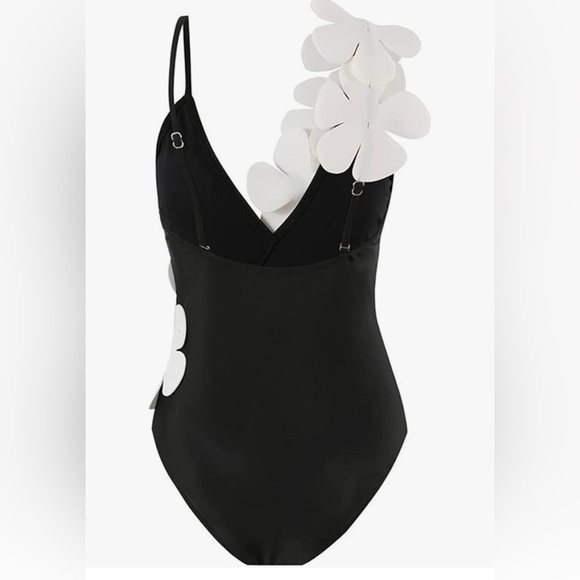 FymnSi Womens Black 3D Floral Swimsuit Set S NWT - Picture 3 of 16